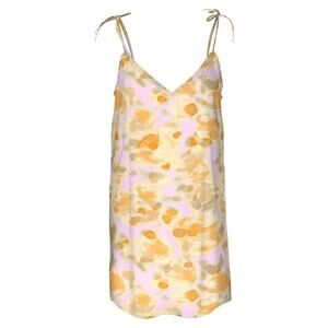 Vero Moda Joa Tie Strap Cotton Minidress Amber Yellow NWT Size Small